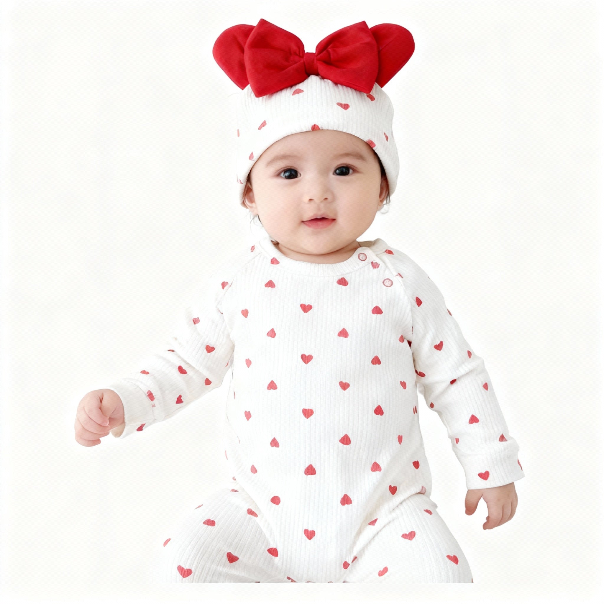 Ensemble Petit Cœur Rayé - BabyKiss.tn