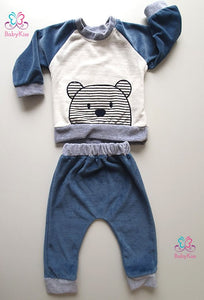 Kit Blue Bear | Velours - BabyKiss.tn
