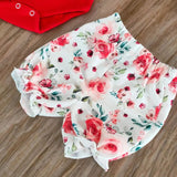 Red & white Flower Set - BabyKiss.tn