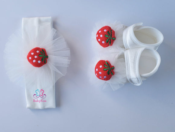 Set Chaussure et bandeau Strawberry - BabyKiss.tn